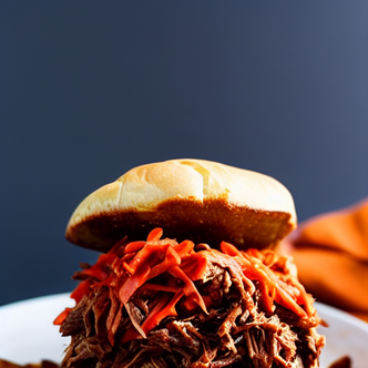 Pulled Pork Sandwich and Fries at Zervos Tavern & BBQ