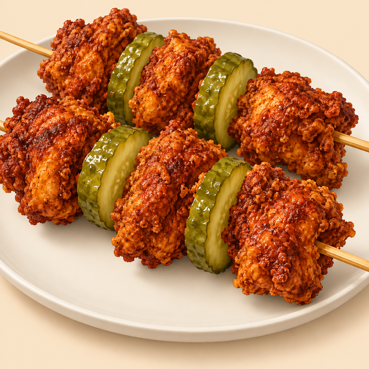 Nashville Crispy Chicken + Pickle Skewers at Earls Kitchen + Bar
