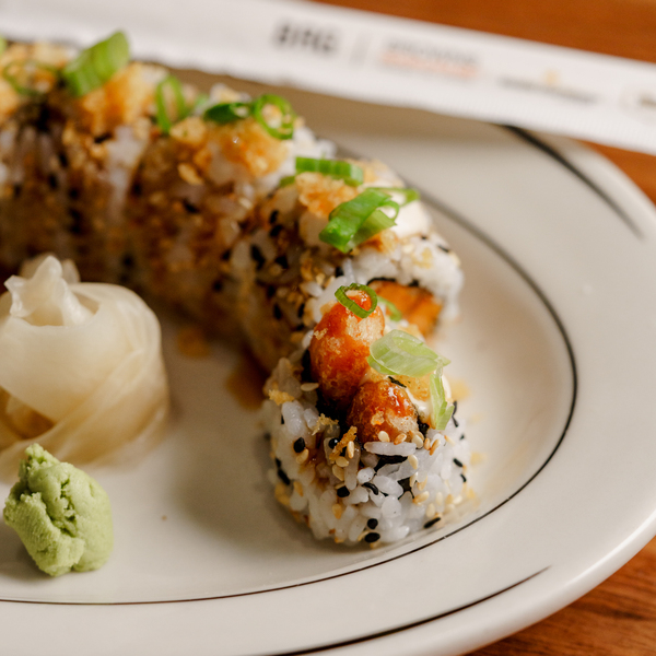 Crispy Yam & Avocado Roll (V) at Browns Socialhouse