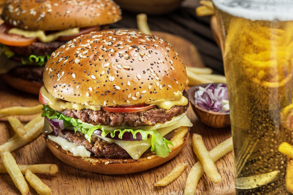 Burger & 20 oz Draft at David's Restaurant