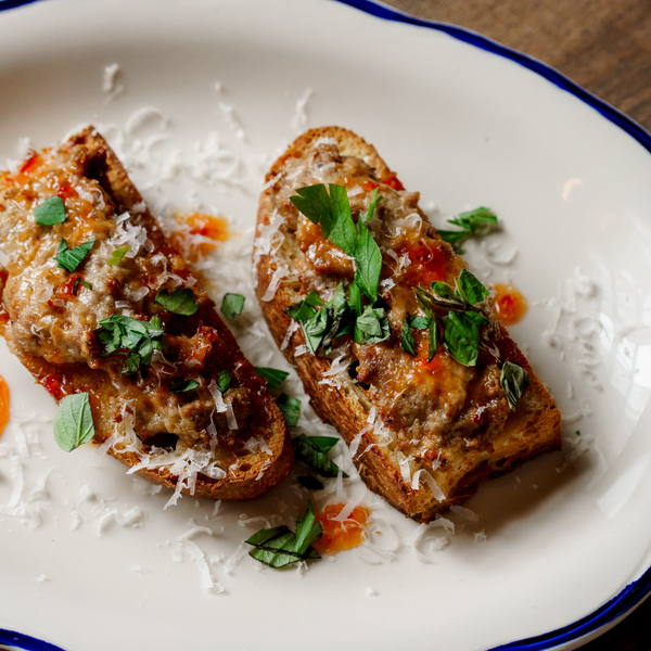Tuscan Sausage Crostini at Liberty Kitchen