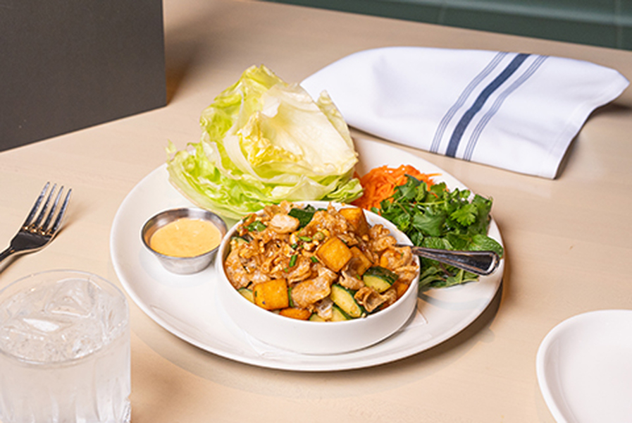 Tofu Cashew Lettuce Wraps at Moxies