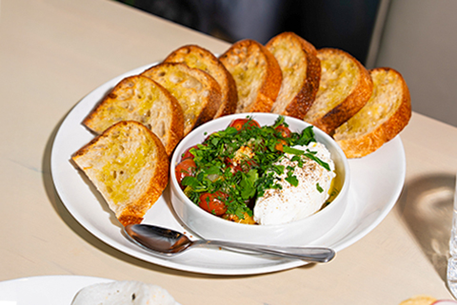 Roasted Tomatoes & Whipped Feta at Moxies