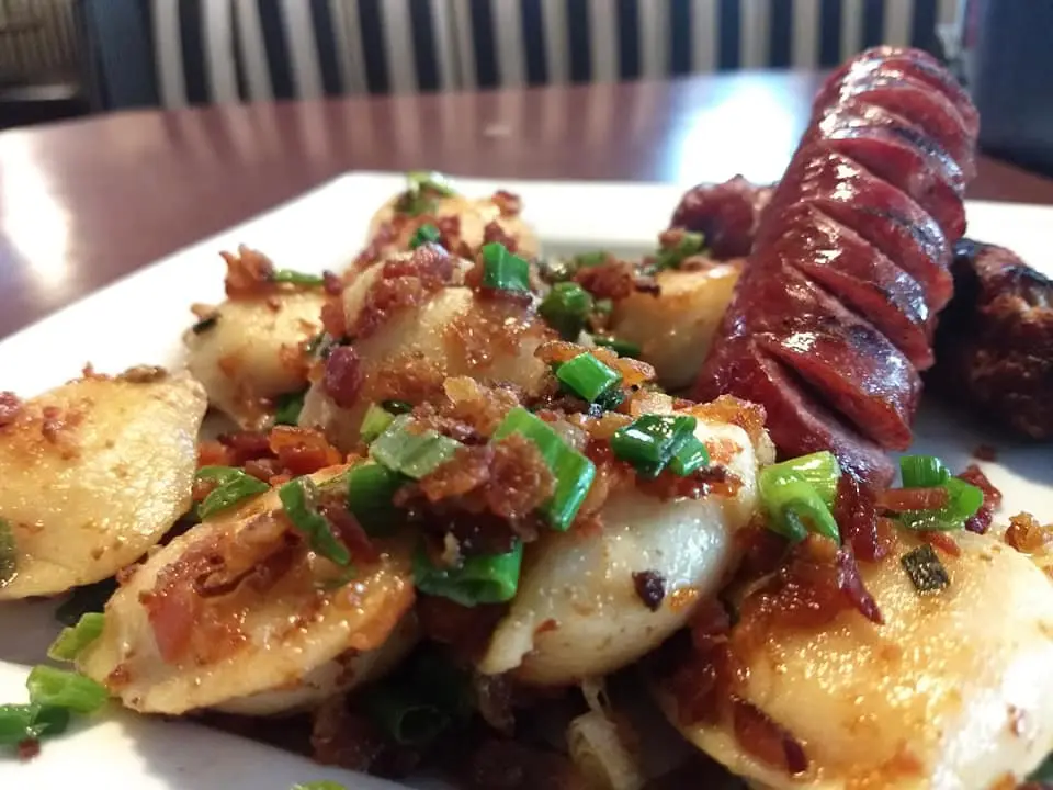 Pierogies & Sausage at Specklebelly's Pub & Eatery